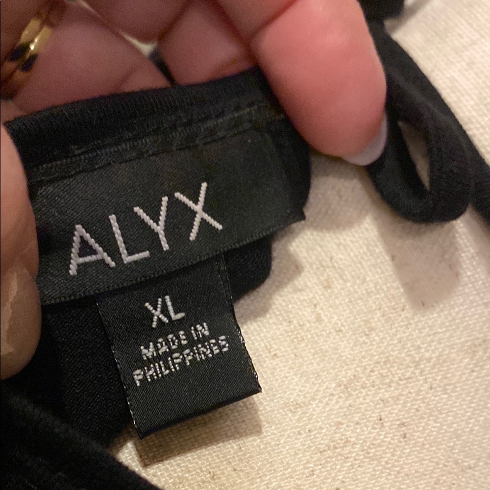 Unique Vintage Alyx Black Wrap Blouse with added necklace that ties in the back. - Picture 2 of 4